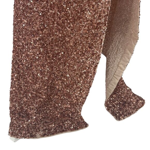 Alice + Olivia Diana Sequined Cowl Neck Slit Gown Antique Rose Pink Dress Size 0 - Picture 15 of 15